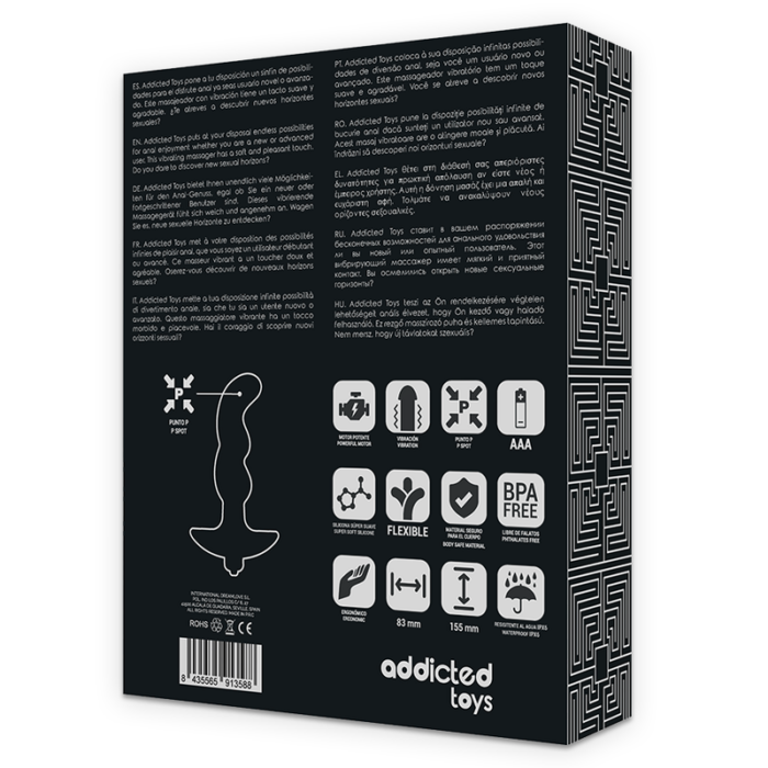 ADDICTED TOYS - MASAJEADOR ANAL CON VIBRACIÓN NEGRO MODELO 2 - CandyHot - Foto 6