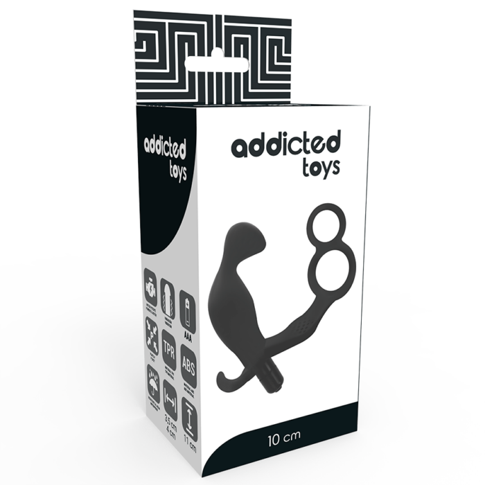 ADDICTED TOYS - PLUG ANAL CON ANILLA DOBLE PENE Y TESTÍCULOS NEGRO - CandyHot - Foto 4