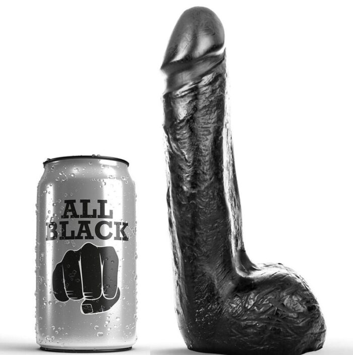 ALL BLACK - DILDO REALÍSTICO NEGRO SUAVE 20 CM - CandyHot - Foto 1