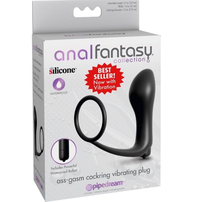 ANAL FANTASY ELITE COLLECTION - PLUG VIBRADOR ASS-GASM COCKRING - CandyHot - Foto 3