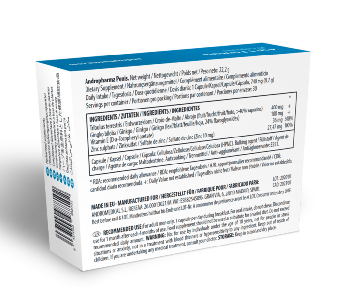 ANDROPHARMA PENIS - SUPLEMENTO ALARGAMIENTO PENE - CandyHot - Foto 2