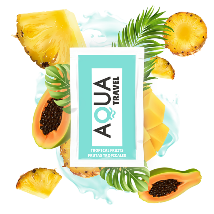 AQUA TRAVEL - LUBRICANTE BASE AGUA SABOR FRUTAS TROPICALES 6 ML - CandyHot - Foto 1