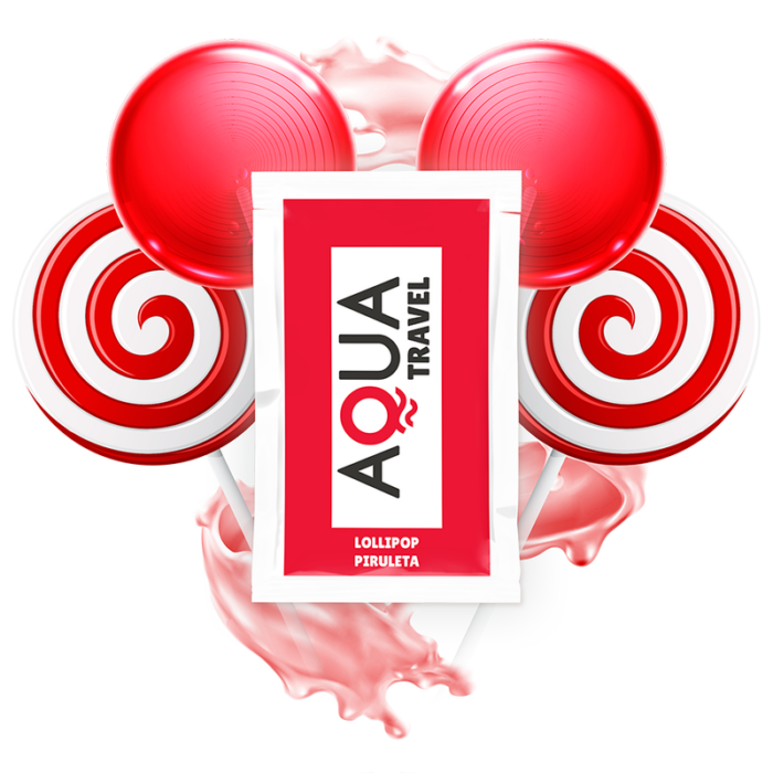 AQUA TRAVEL - LUBRICANTE BASE AGUA SABOR PIRULETA 6 ML - CandyHot - Foto 1