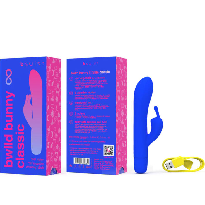 B SWISH - BWILD BUNNY INFINITE CLASSIC VIBRADOR RECARGABLE SILICONA AZUL - CandyHot - Foto 3