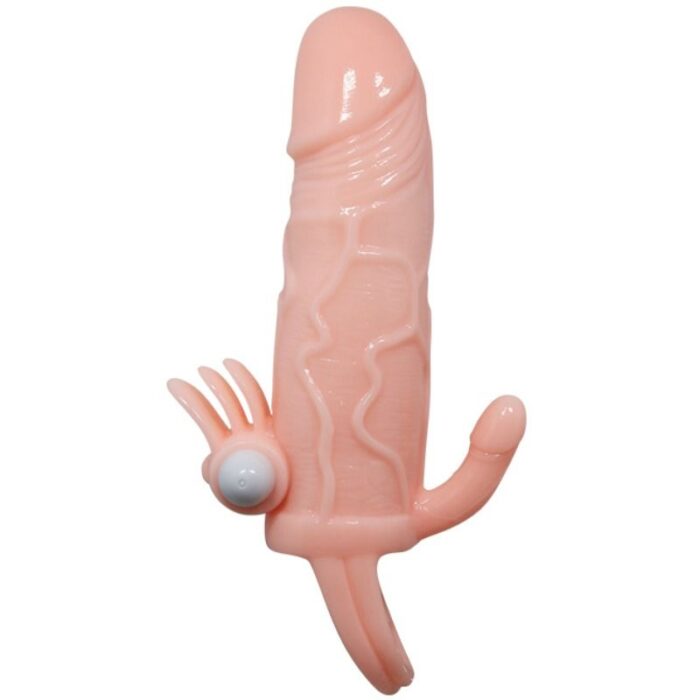 BAILE - BRAVE MAN FUNDA PENE ANAL Y CLITORIS VIBRADOR 16.5 CM NATURAL - CandyHot - Foto 3