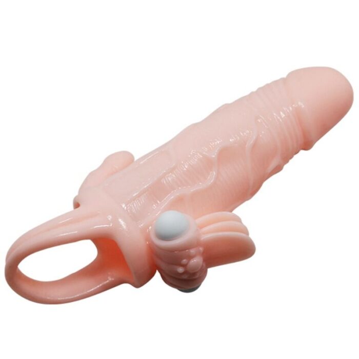 BAILE - BRAVE MAN FUNDA PENE ANAL Y CLITORIS VIBRADOR 16.5 CM NATURAL - CandyHot - Foto 5