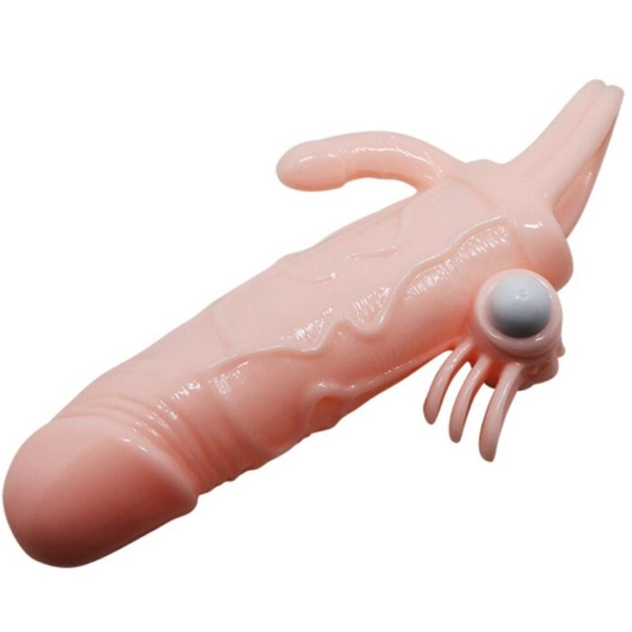 BAILE - BRAVE MAN FUNDA PENE ANAL Y CLITORIS VIBRADOR 16.5 CM NATURAL - CandyHot - Foto 6