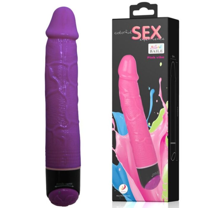 BAILE - COLORFUL SEX VIBRADOR REALÍSTICO LILA 23 CM - CandyHot - Foto 2
