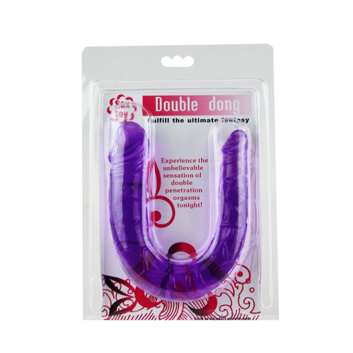 BAILE - DILDO DOBLE EN GELATINA FLEXIBLE LILA - CandyHot - Foto 5