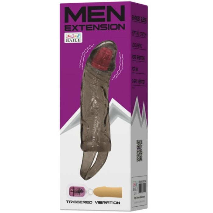 BAILE - FUNDA EXTENSORA PENE CON VIBRACIÓN Y STRAP PARA TESTÍCULOS 13.5 CM - CandyHot - Foto 2