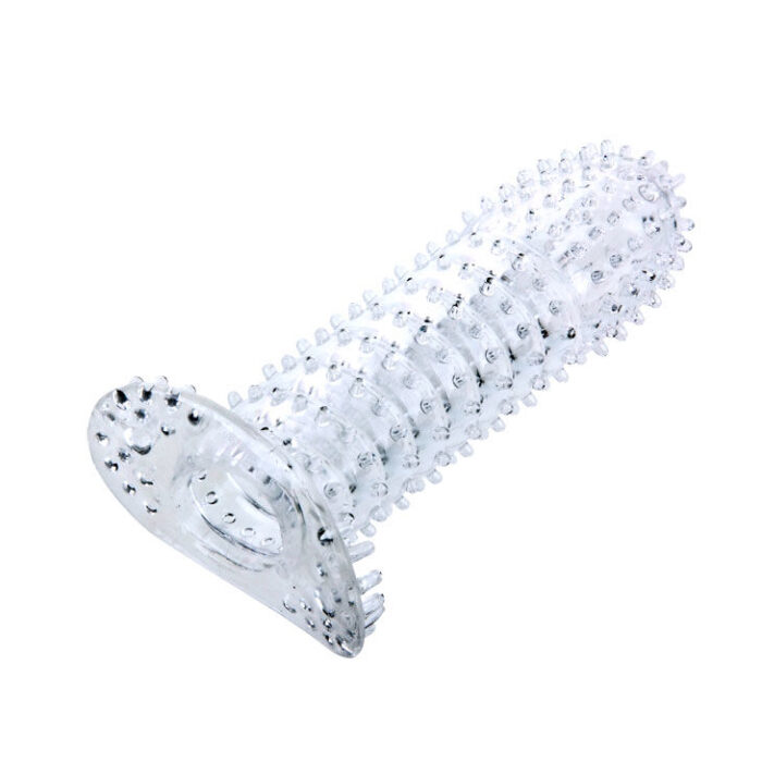 BAILE - FUNDA PARA PENE CON PUNTOS ESTIMULANTES TRANSPARENTE 14 CM - CandyHot - Foto 2