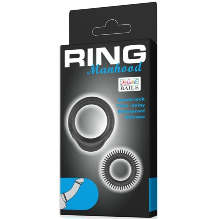 BAILE - KIT 2 ANILLOS SILICONA RING MANHOOD - CandyHot - Foto 6