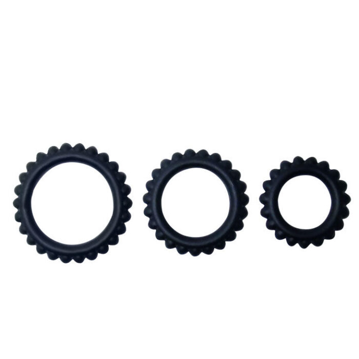 BAILE - TITAN SET 3 PCS COCK RING BLACK 2.8 + 2.4 + 1.9 CM - CandyHot - Foto 1