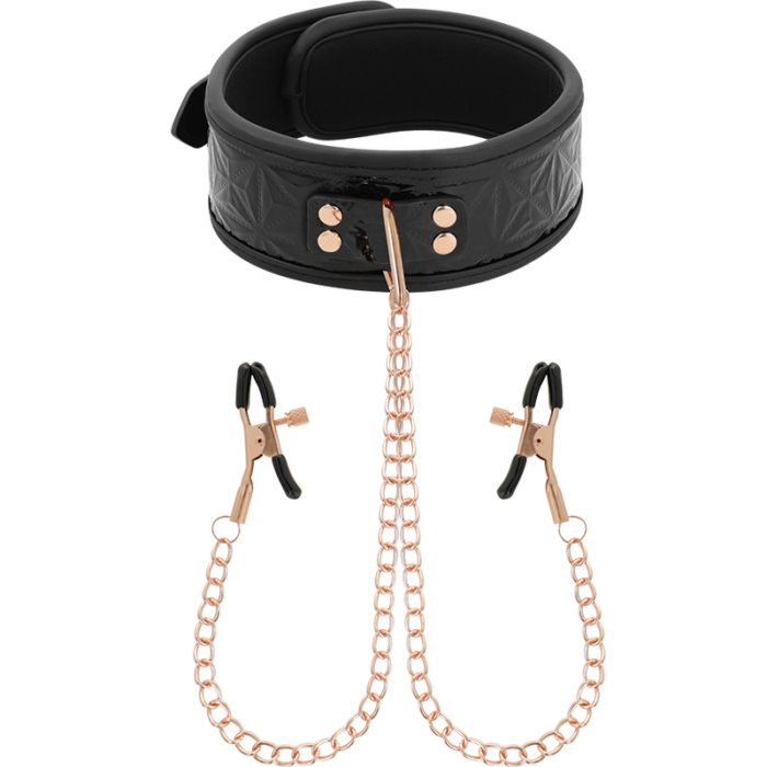 BEGME - BLACK EDITION COLLAR CON CADENAS Y PINZAS PEZONES CON FORRO DE NEOPRENO - CandyHot - Foto 1