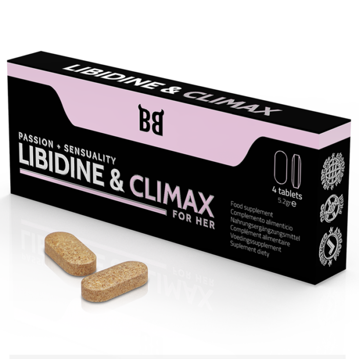 BLACK BULL - LIBIDINE & CLIMAX AUMENTO LÍBIDO PARA MUJER 4 CÁPSULAS - CandyHot - Foto 1