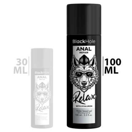 BLACK HOLE - ANAL REPAIR BASE AGUA RELAX CON HYALURON 100 ML - CandyHot - Foto 2