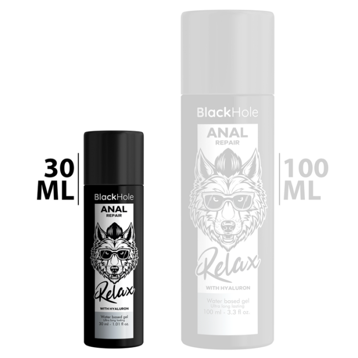 BLACK HOLE - ANAL REPAIR BASE AGUA RELAX CON HYALURON 30 ML - CandyHot - Foto 2