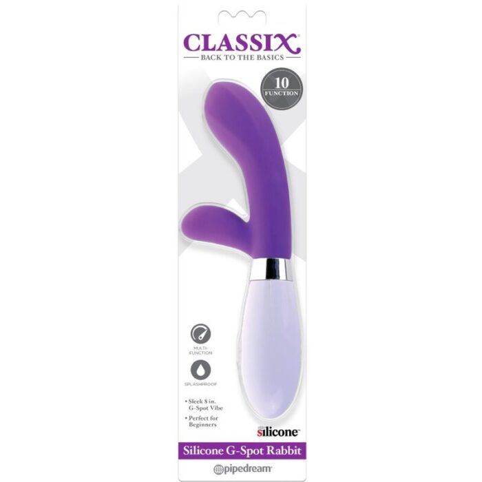 CLASSIX - VIBRADOR RABBIT PUNTO G SILICONA MORADO - CandyHot - Foto 3