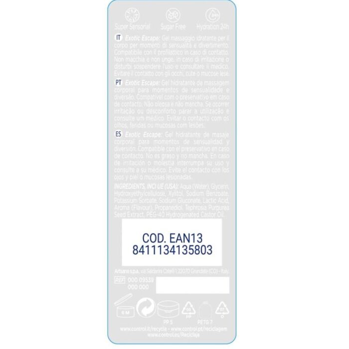 CONTROL - 2 EN 1 MASSAGE & PLEASURE EXOTIC 200 ML - CandyHot - Foto 2