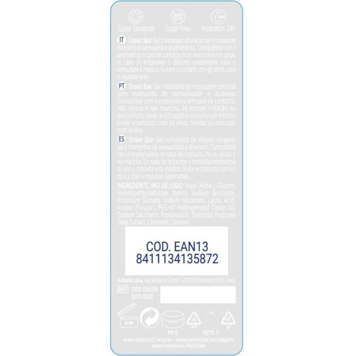 CONTROL - 2 EN 1 MASSAGE & PLEASURE MEDITERRANEAN SEA 200 ML - CandyHot - Foto 2