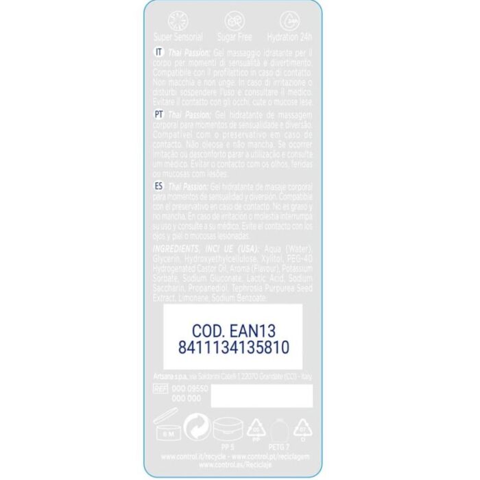CONTROL - 2 EN 1 MASSAGE & PLEASURE THAI PASSION 200 ML - CandyHot - Foto 2