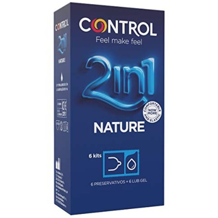 CONTROL - DUO NATURA 2-1 PRESERVATIVO + GEL 6 UDS - CandyHot - Foto 1