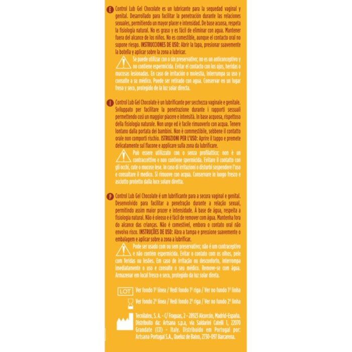 CONTROL - LUB GEL LUBRICANTE CHOCOLATE 75 ML - CandyHot - Foto 2