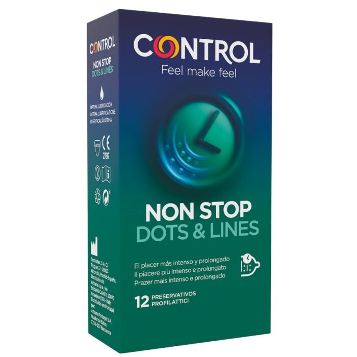 CONTROL - NONSTOP PUNTOS Y ESTRIAS PRESERVATIVOS 12 UNIDADES - CandyHot - Foto 1