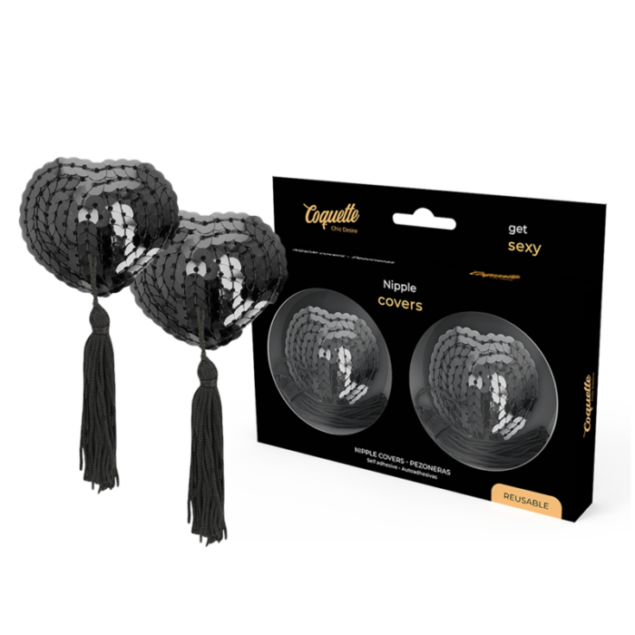 COQUETTE CHIC DESIRE - CUBRE PEZONES NEGRO LENTEJUELAS - CandyHot - Foto 1