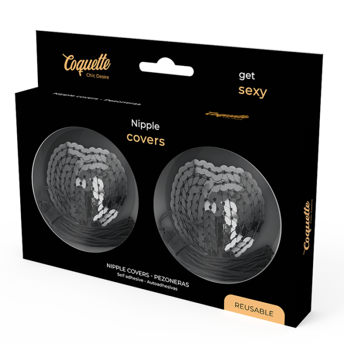 COQUETTE CHIC DESIRE - CUBRE PEZONES NEGRO LENTEJUELAS - CandyHot - Foto 4