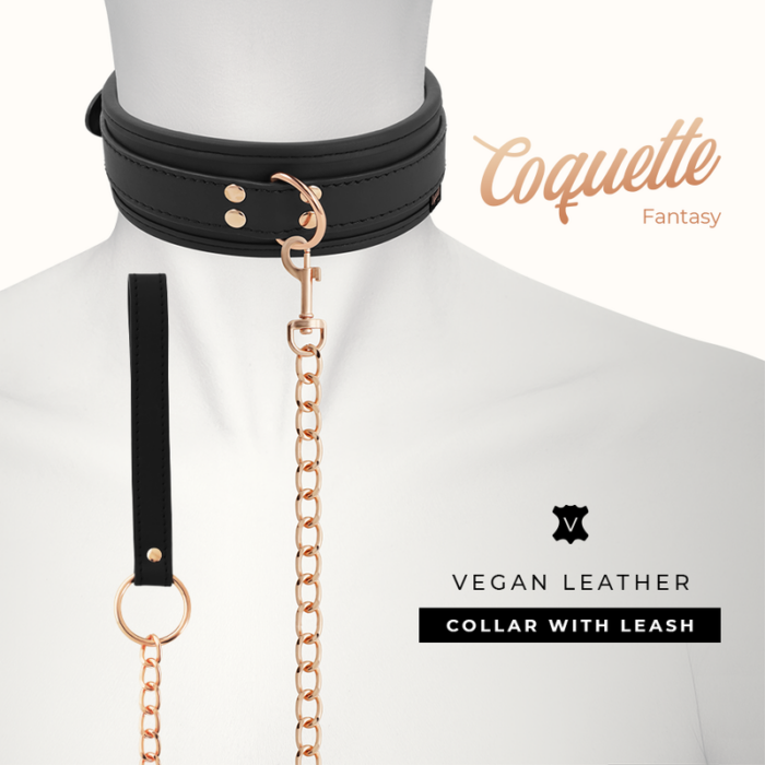 COQUETTE CHIC DESIRE - FANTASY COLLAR CUERO VEGANO CON CORREA Y FORRO DE NEOPRENO - CandyHot - Foto 2
