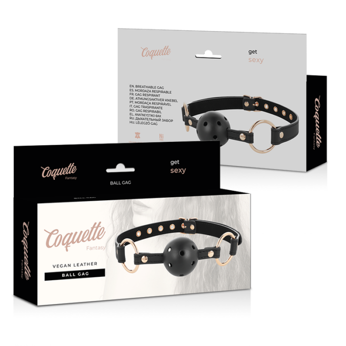 COQUETTE CHIC DESIRE - FANTASY MORDAZA TRANSPIRABLE CUERO VEGANO - CandyHot - Foto 6