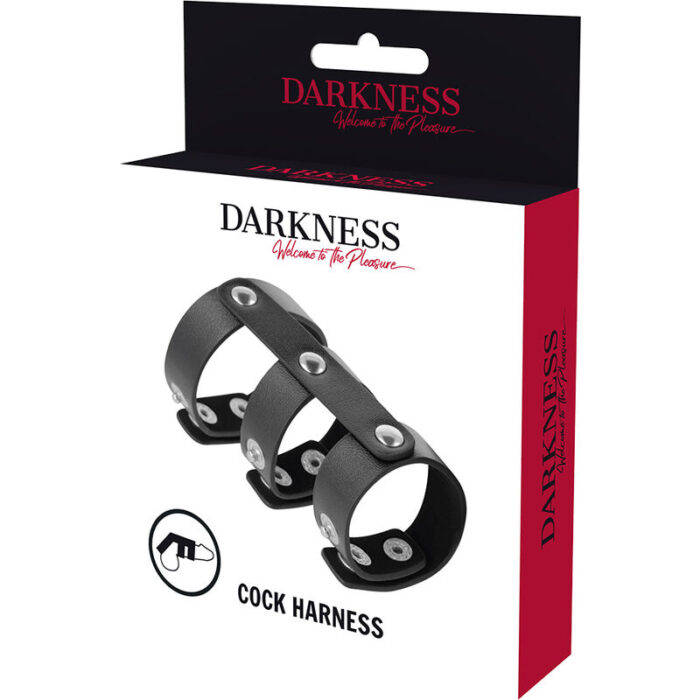 DARKNESS - ANILLO DOBLE PENE Y TESTÍCULOS AJUSTABLE LEATHER - CandyHot - Foto 5