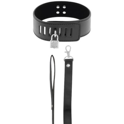 DARKNESS - COLLAR BDSM CON CANDADO NEGRO - CandyHot - Foto 2