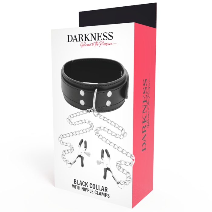 DARKNESS - COLLAR CON PINZAS PARA PEZONES NEGRO - CandyHot - Foto 4