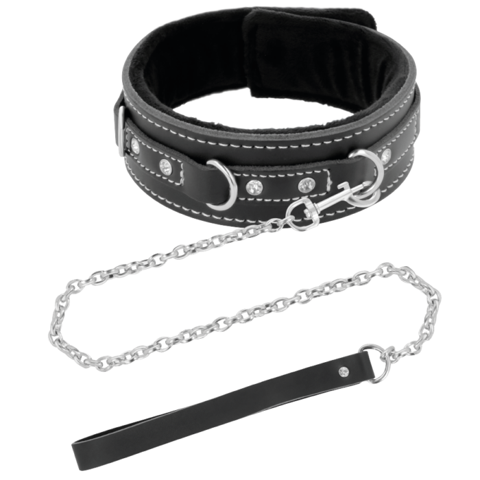 DARKNESS - COLLAR LEATHER CON CORREA ALTA CALIDAD - CandyHot - Foto 2