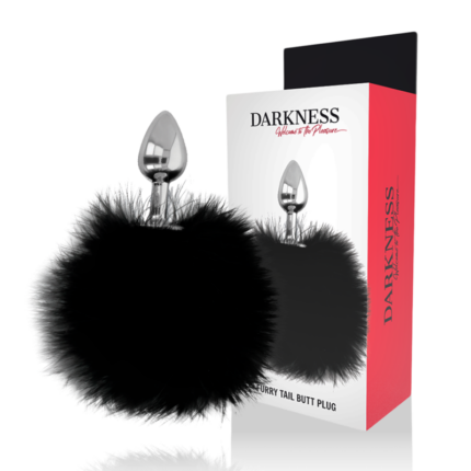 DARKNESS - EXTRA BUTTPLUG ANAL CON COLA NEGRO 7 CM - CandyHot - Foto 1