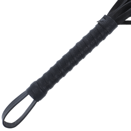 DARKNESS - LÁTIGO BONDAGE NEGRO CON MANGO DE PIEL - CandyHot - Foto 2