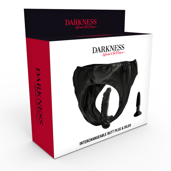 DARKNESS - PANTIES CON PLUG Y DILDO INTERCAMBIABLE - CandyHot - Foto 4