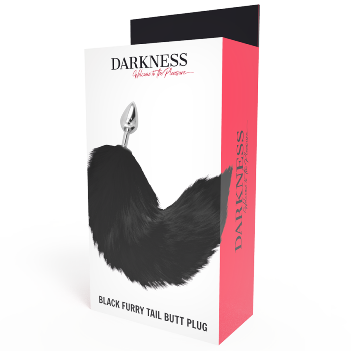 DARKNESS - PLUG ANAL SILVER 8 CM CON COLA NEGRO - CandyHot - Foto 4