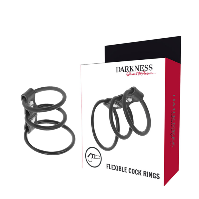 DARKNESS - SET DE 3 ANILLAS PENE FLEXIBLE - CandyHot - Foto 1