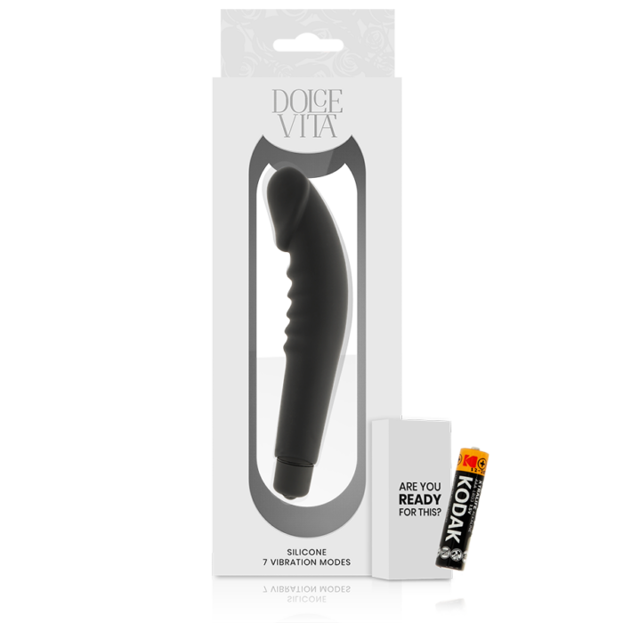 DOLCE VITA - REALISTIC  PLEASURE VIBRADOR SILICONA NEGRO - CandyHot - Foto 5