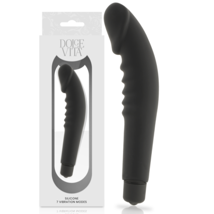 DOLCE VITA - REALISTIC  PLEASURE VIBRADOR SILICONA NEGRO - CandyHot - Foto 1
