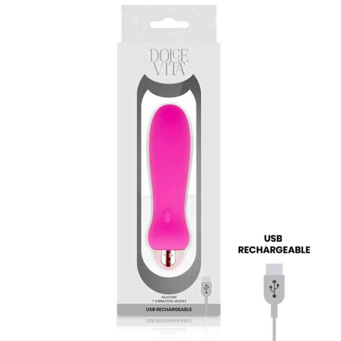DOLCE VITA - VIBRADOR RECARGABLE FIVE ROSA 7 VELOCIDADES - CandyHot - Foto 3