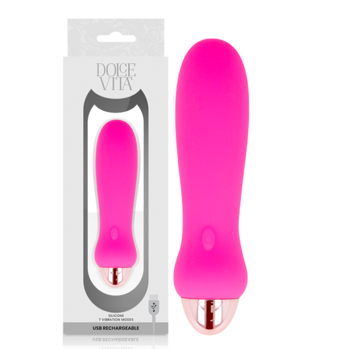 DOLCE VITA - VIBRADOR RECARGABLE FIVE ROSA 7 VELOCIDADES - CandyHot - Foto 1