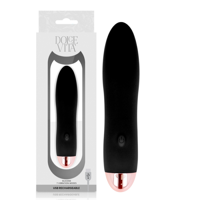 DOLCE VITA - VIBRADOR RECARGABLE FOUR NEGRO 7 VELOCIDADES - CandyHot - Foto 1