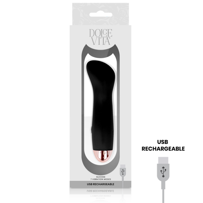 DOLCE VITA - VIBRADOR RECARGABLE ONE NEGRO 7 VELOCIDADES - CandyHot - Foto 4