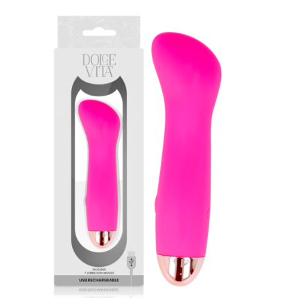 DOLCE VITA - VIBRADOR RECARGABLE ONE ROSA 7 VELOCIDADES - CandyHot - Foto 1