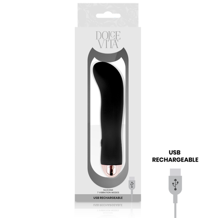 DOLCE VITA - VIBRADOR RECARGABLE TWO NEGRO 7 VELOCIDADES - CandyHot - Foto 4