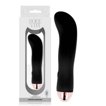 DOLCE VITA - VIBRADOR RECARGABLE TWO NEGRO 7 VELOCIDADES - CandyHot - Foto 1